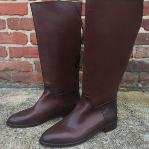 NWT Italian MASSIMO DUTTI Brown Leather Zip Boots